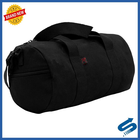 Heavy-Duty Canvas Duffle Bag Rugged Travel Gym Gear Equipment Shoulder Strap